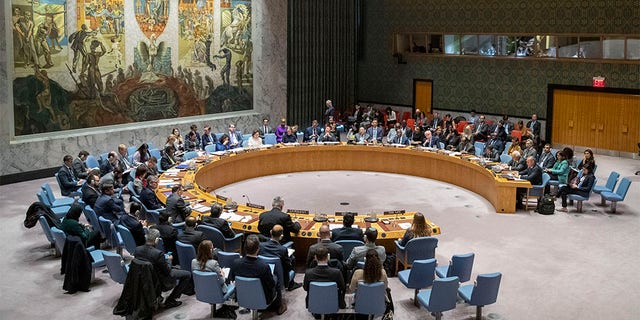 The U.N. Security Council holds a meeting on the Middle East, including the Palestinian question, Wednesday, Nov. 20, 2019 at United Nations headquarters.