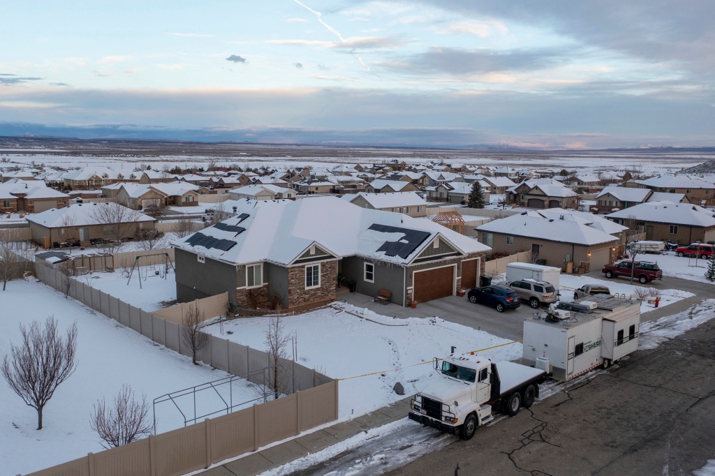 A home where eight people were found dead in Enoch, Utah, is pictured on Thursday, Jan. 5, 2023.
