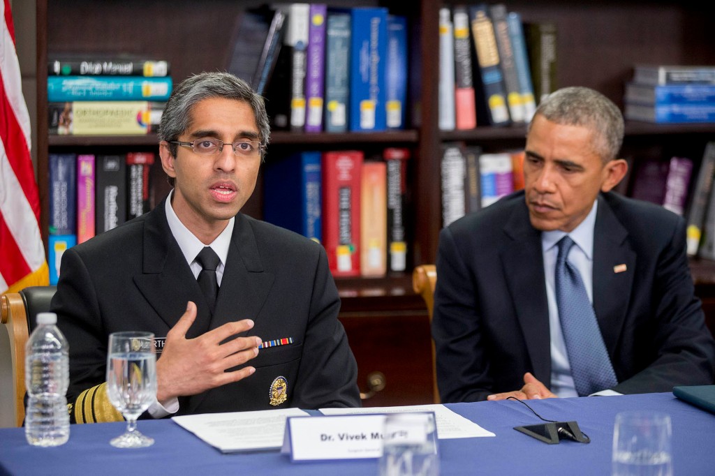Surgeon General Vivek Murthy and President Obama.