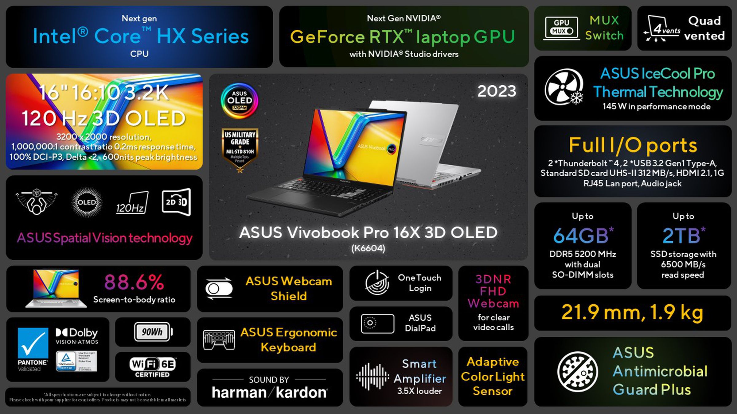 Asus Vivobook Pro 16X 3D OLED, basically the same as non-3D except for a way different screen.