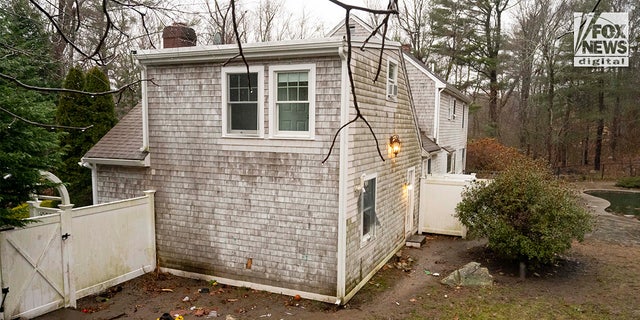 General view of the back of the home in Cohasset, Massachusetts, belonging to Ana Walshe, on Friday, Jan. 6, 2023. Walshe has been reported missing, last seen on New Year's Day.