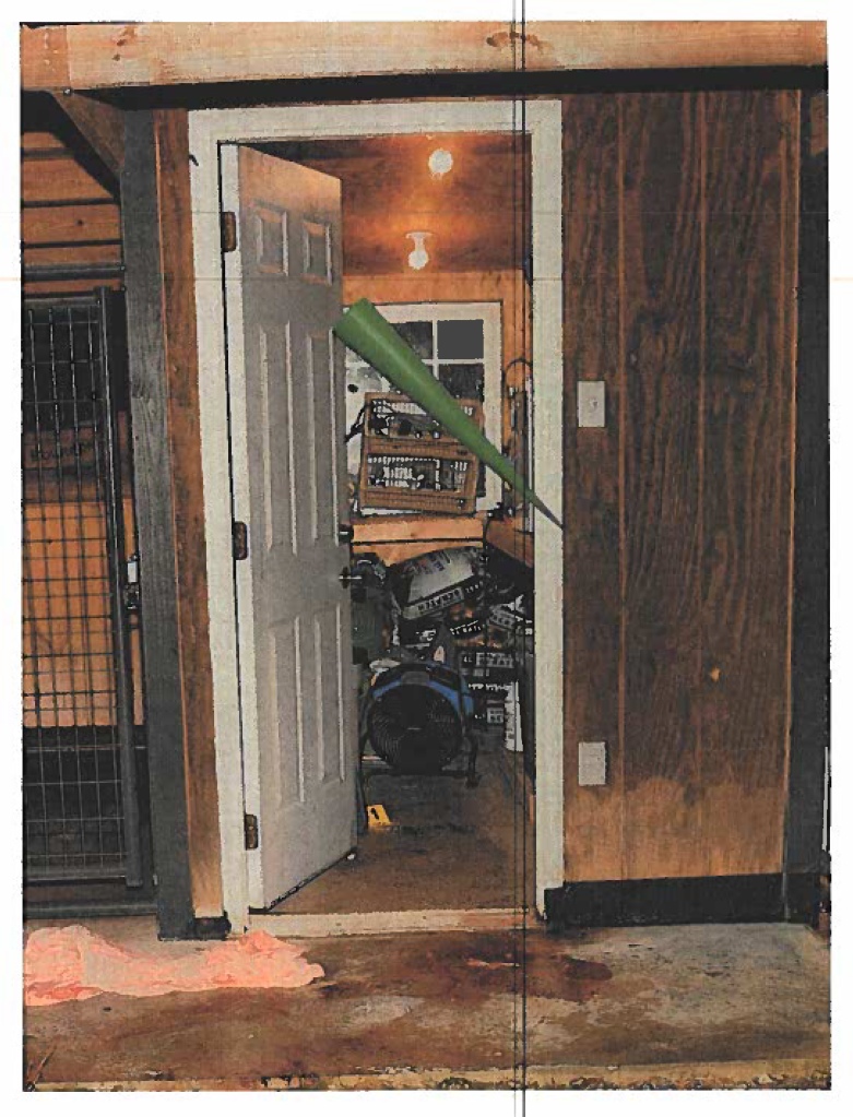 Crime scene photo of where Paul Murdaugh was shot and killed.