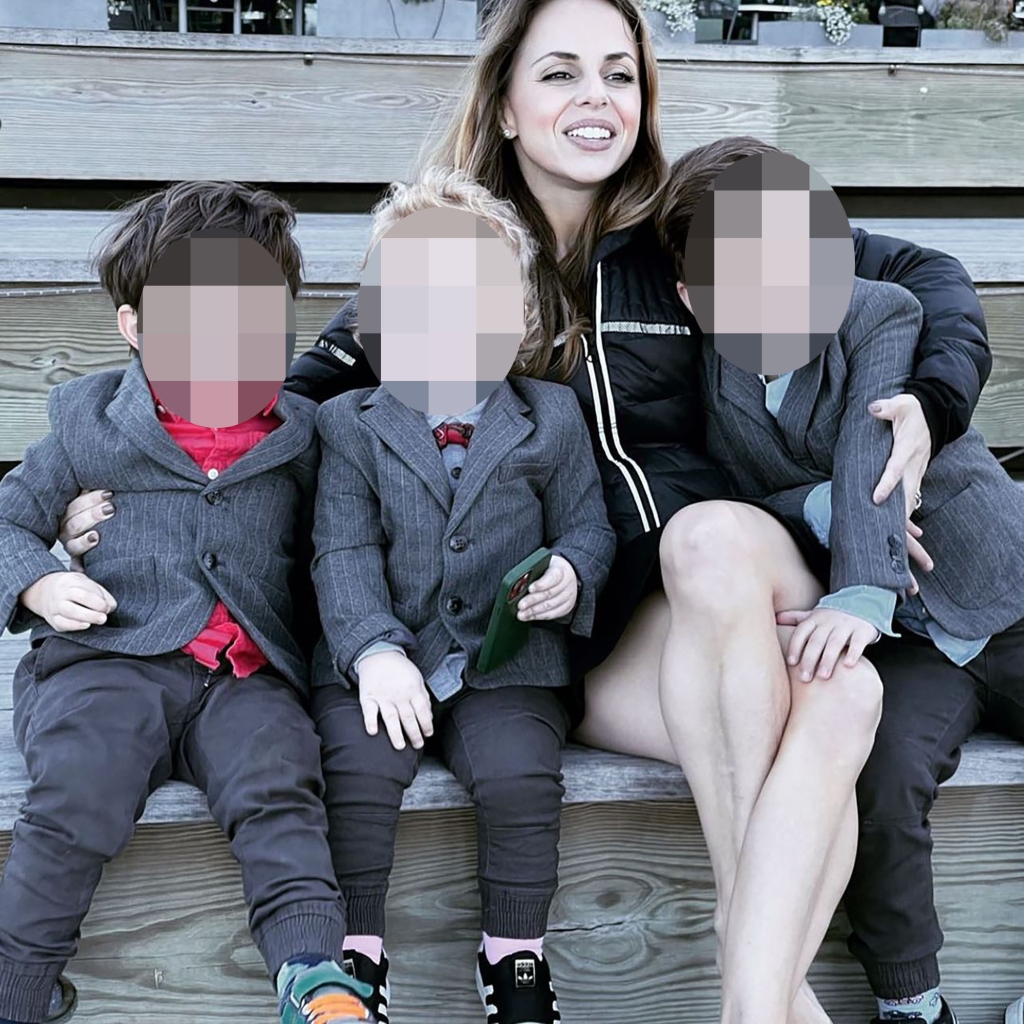 Ana Walshe alongside her young sons.