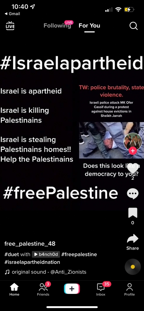 Most of the videos are grouped together under the #FreePalestine hashtag.