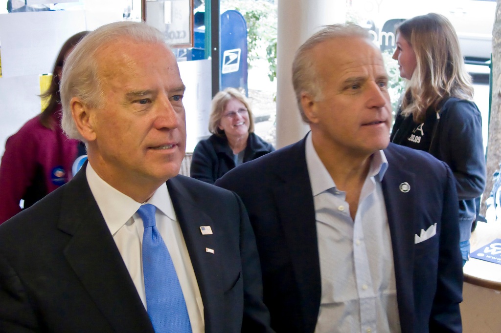 President Biden and his brother James on Oct. 24, 2008, in West Virginia. 