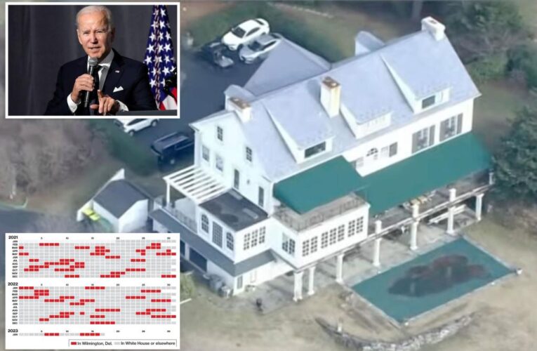 See how many days Joe Biden spent at his Delaware residence