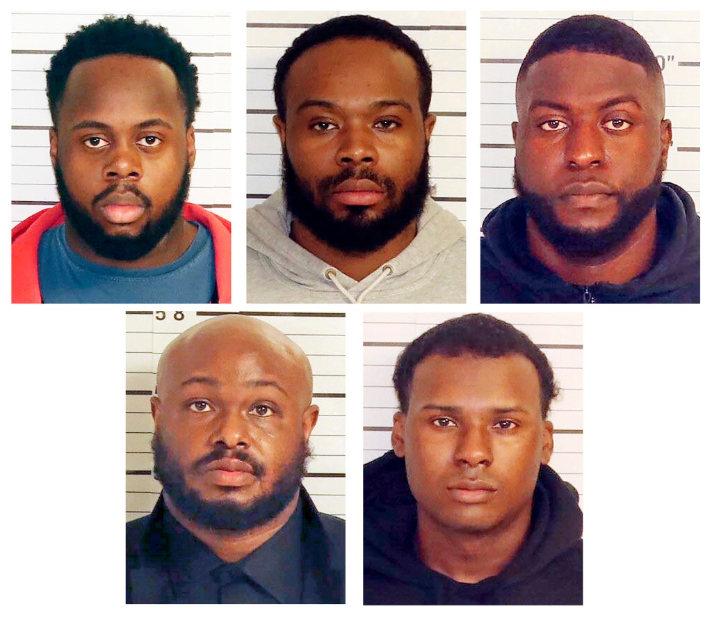 Former Memphis police officers Tadarrius Bean, Demetrius Haley, Emmitt Martin III, Desmond Mills, Jr. and Justin Smith