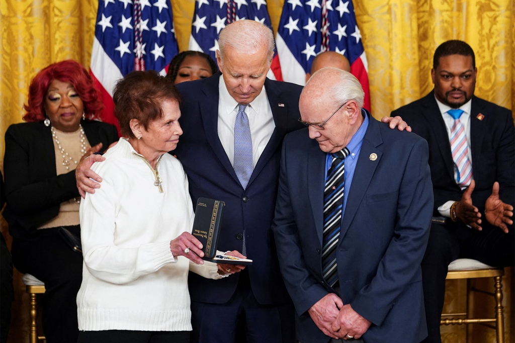 Biden with the parents of late Capitol Police officer Brian Sicknick