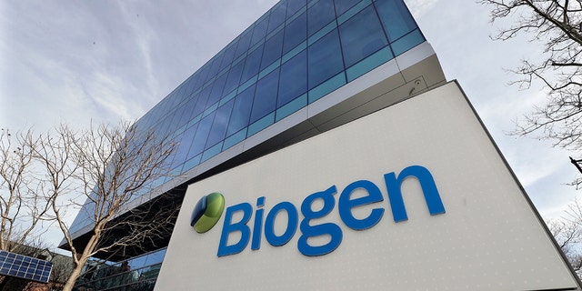 The Biogen Inc., headquarters is shown March 11, 2020, in Cambridge, Massachusetts.