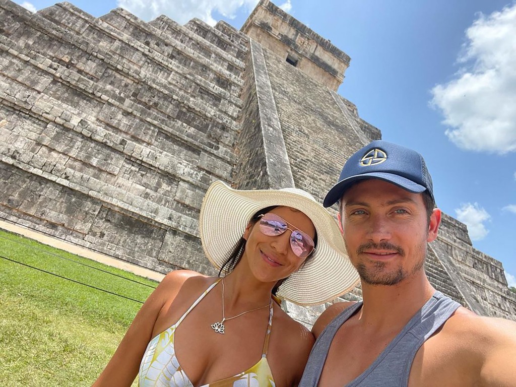 Armitage and her husband, Chase, on vacation