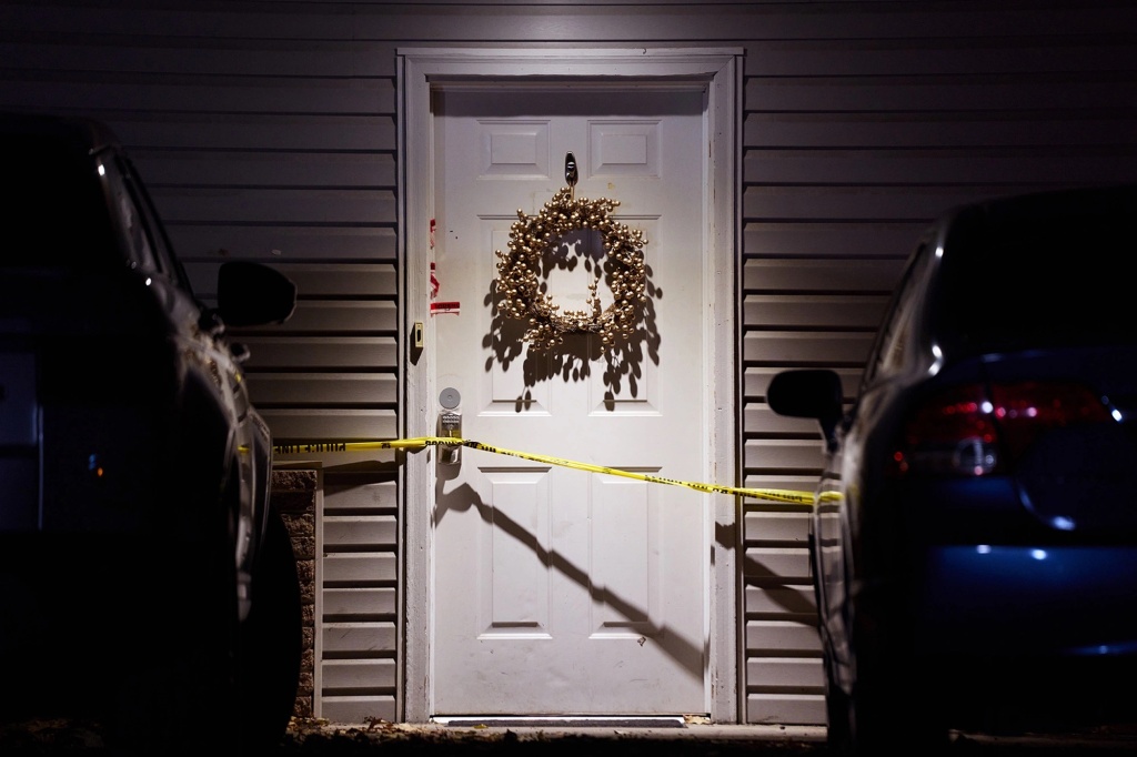 An eerie shot of the 1122 King Road residence, which remains empty as police comb for clues.