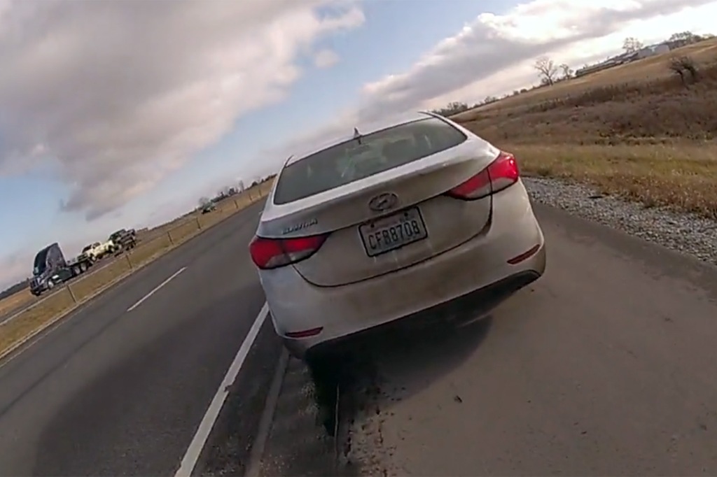 Kohberger's Elantra at a stop on his cross-country drive home last month.