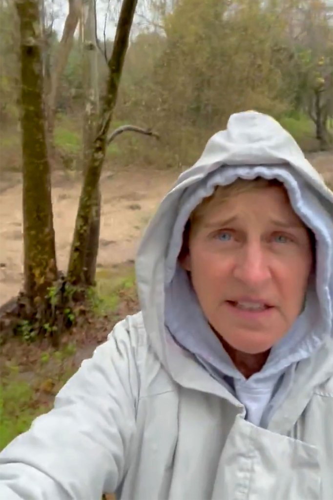 Ellen DeGeneres was ordered to shelter-in-place due to the storm.