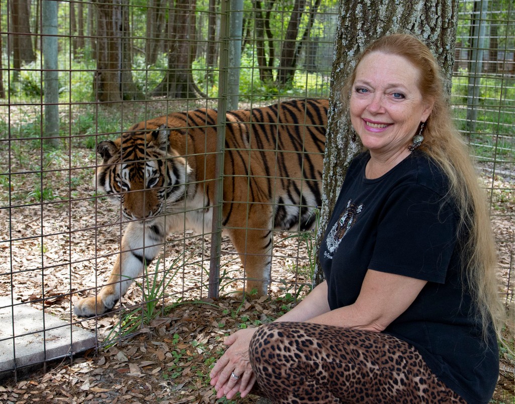 Carole Baskin with one of her tigers.