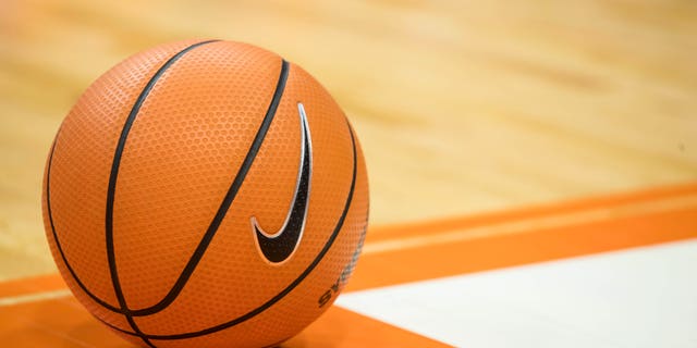 A basketball on the court during a game between the Syracuse Orange and the Maryland Terrapins at the Carrier Dome Nov. 27, 2017, in Syracuse, N.Y.