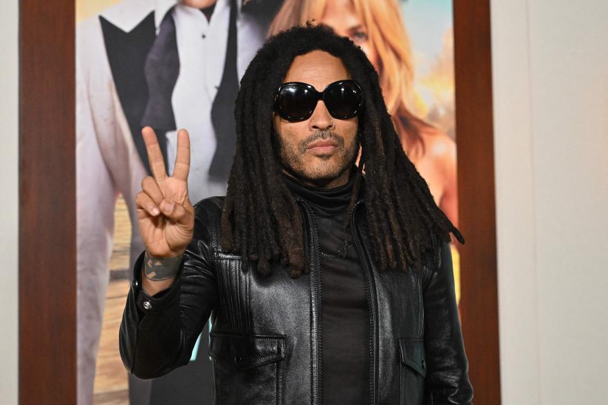 Lenny Kravitz at the "Shotgun Wedding" premiere.