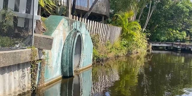 A sewer opening in Delray Beach, Florida.