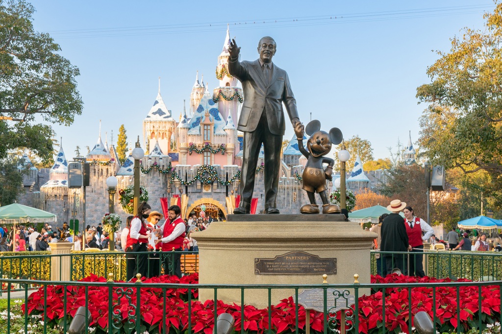 ANAHEIM, CA - DECEMBER 03: General views of the Walt Disney 'Partners' statue at Disneyland on December 03, 2022 in Anaheim, California. (Photo by AaronP/Bauer-Griffin/GC Images)