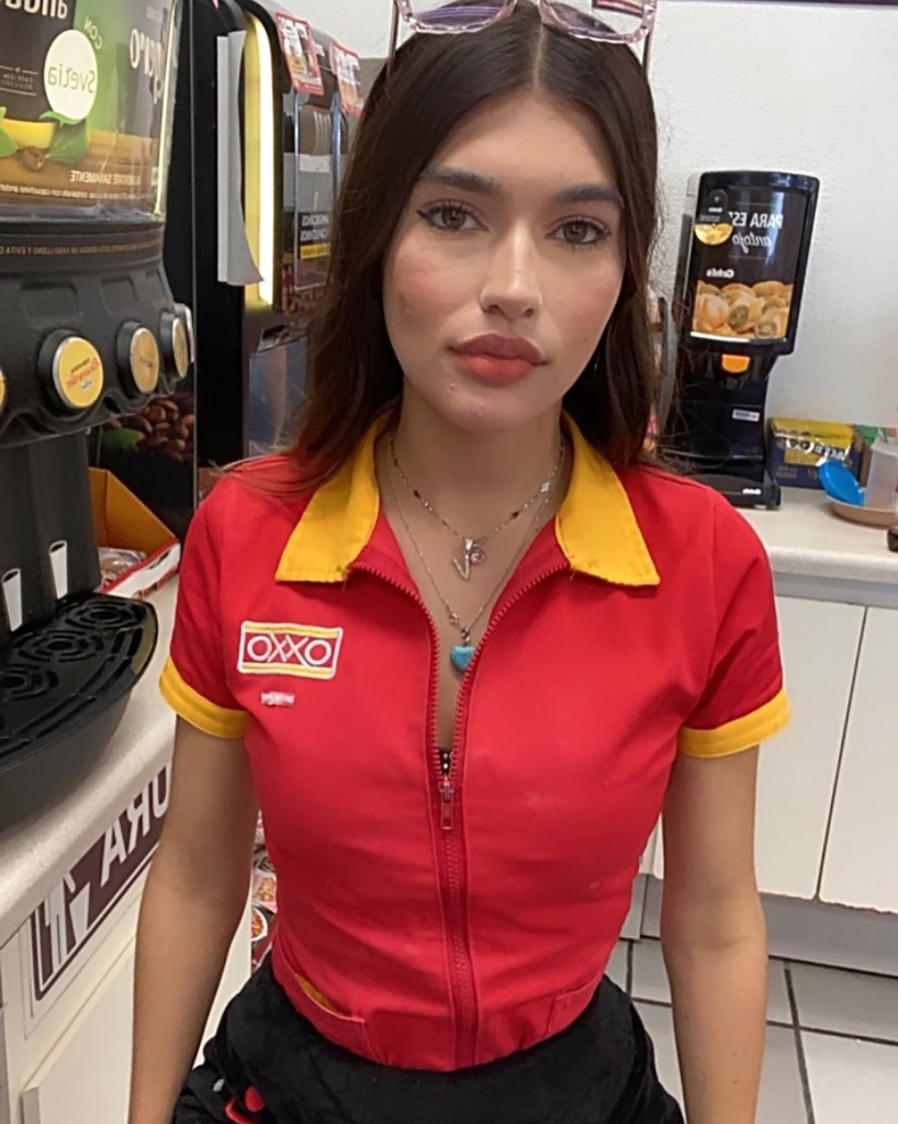 Most of the 23-year-old's content showcases her behind the cash register at her job at  Oxxo, a supermarket chain in Mexico. 