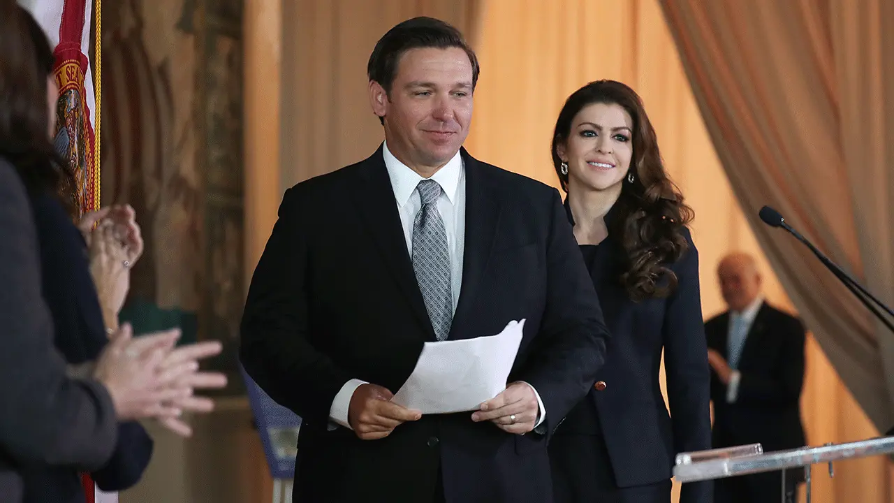 Gov. Ron DeSantis, R-Fla., and his wife, Casey DeSantis. 