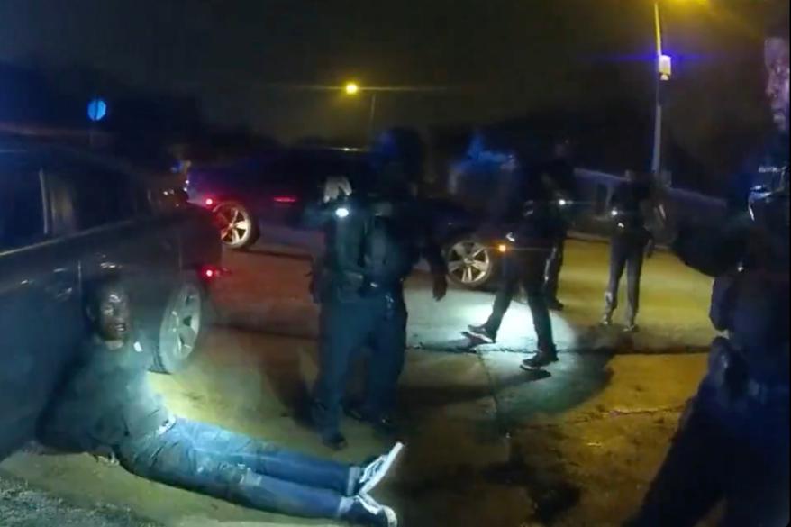 This still image from a Memphis Police Department body-cam video released on January 27, 2023, shows Police officers beating Tyre Nichols, in Memphis, Tennessee.