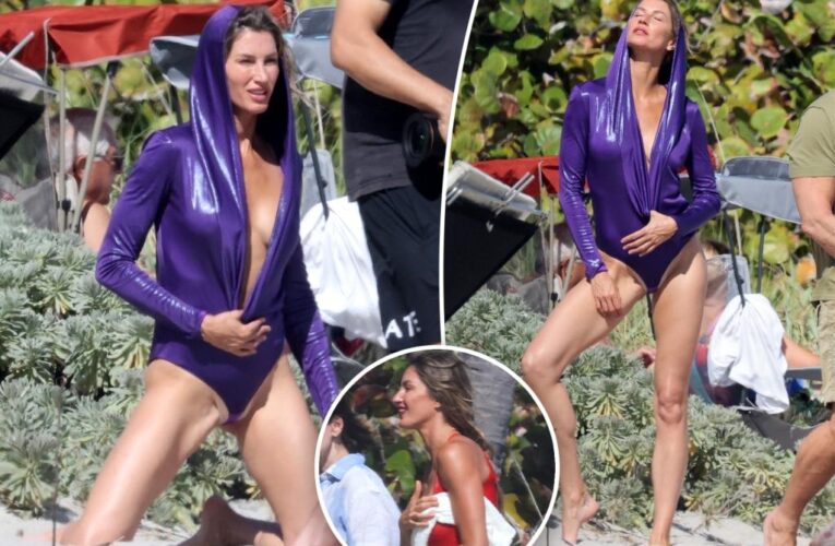 Gisele Bündchen sizzles in plunging thong swimsuit