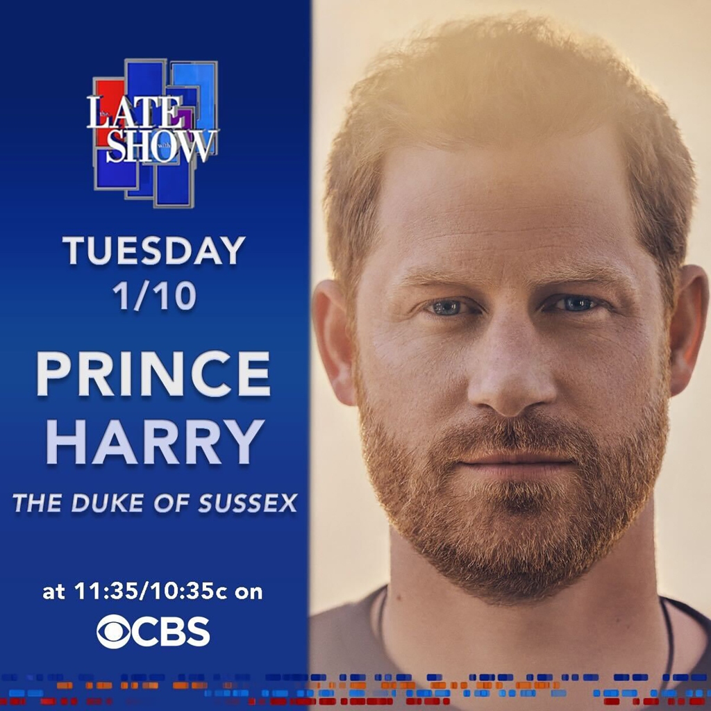 Late Show ad for HArry's interview.