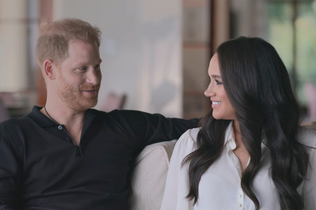 A picture of Prince Harry and Meghan Markle.