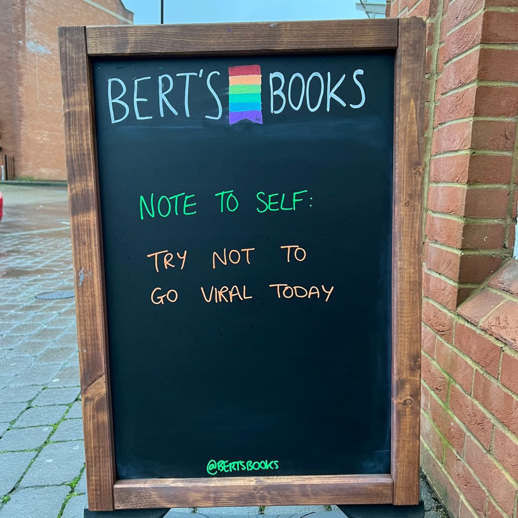 Bert's books window display