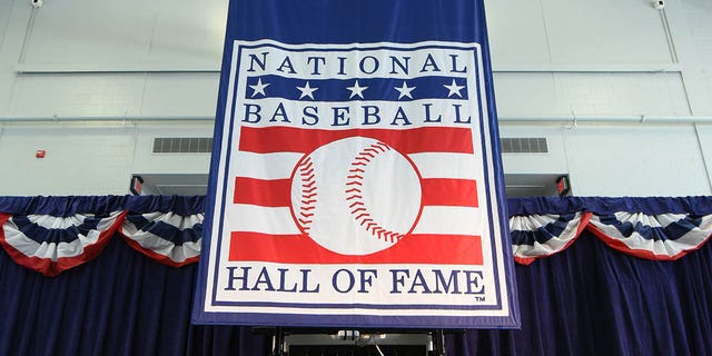 A general view of the stage during the Hall of Fame media availability at the Clark Sports Center on July 28, 2018 in Cooperstown, New York. 