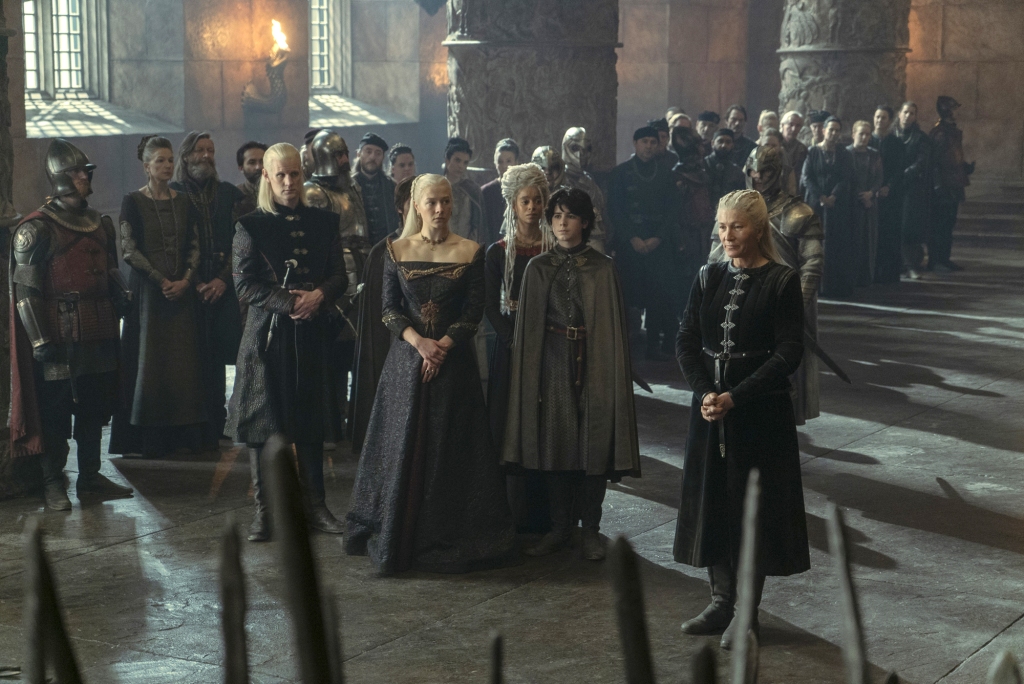 "House of the Dragon" is set 200 years before the beginning of "Game of Thrones" and stars Emma D'Arcy as Princess Rhaenyra Targaryen, Matt Smith as Daemon Targaryen as they battle Queen Alicent Hightower ( Olivia Cooke) and her family for the Iron Throne.