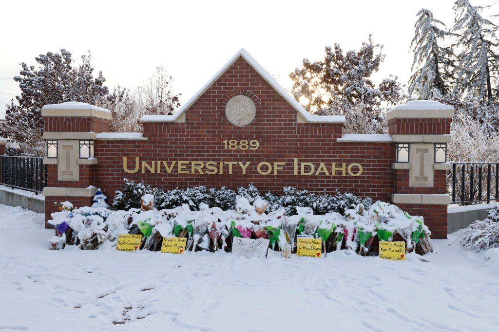 A memorial for the murder victims at the University of Idaho.