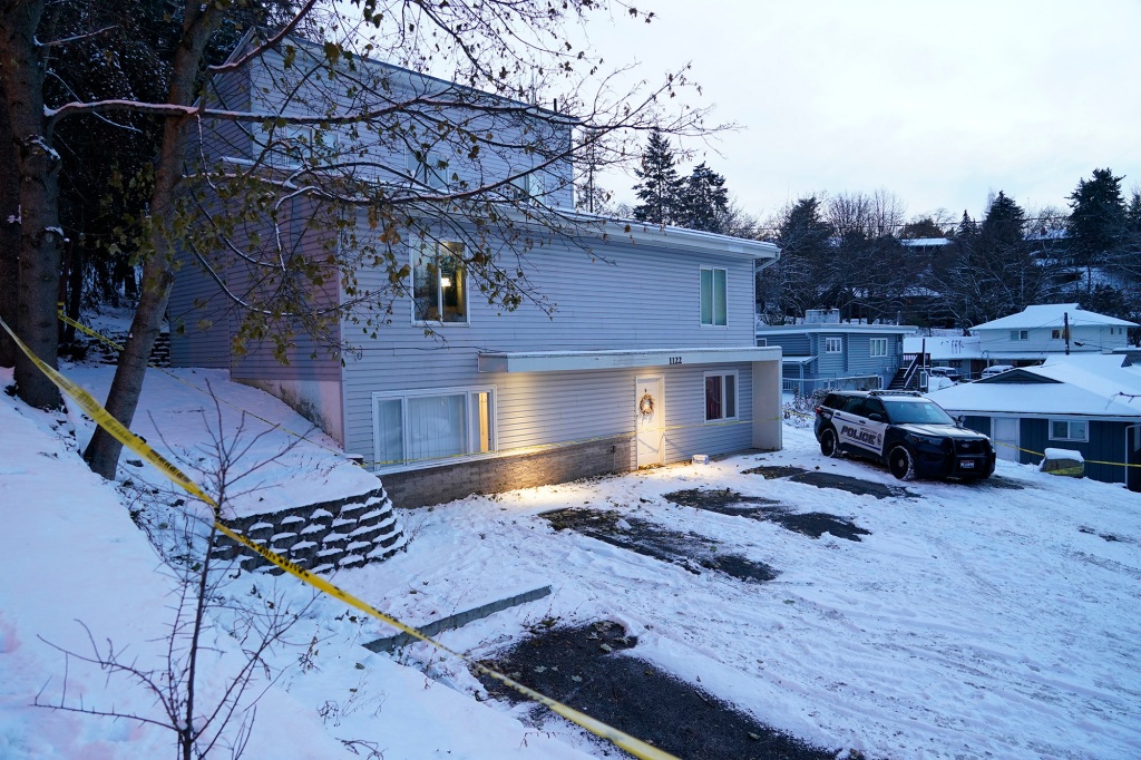 The house at 1122 King Road where the four students were slain in November.