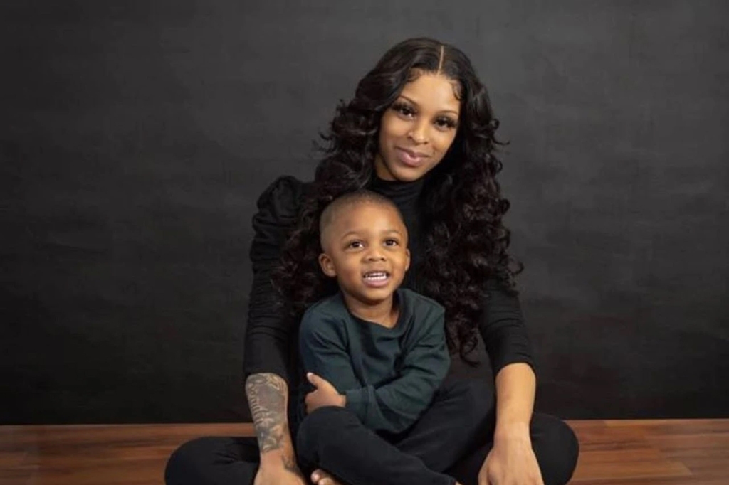 Jamea Jonae Harris and her 5-year-old son, Kaine.