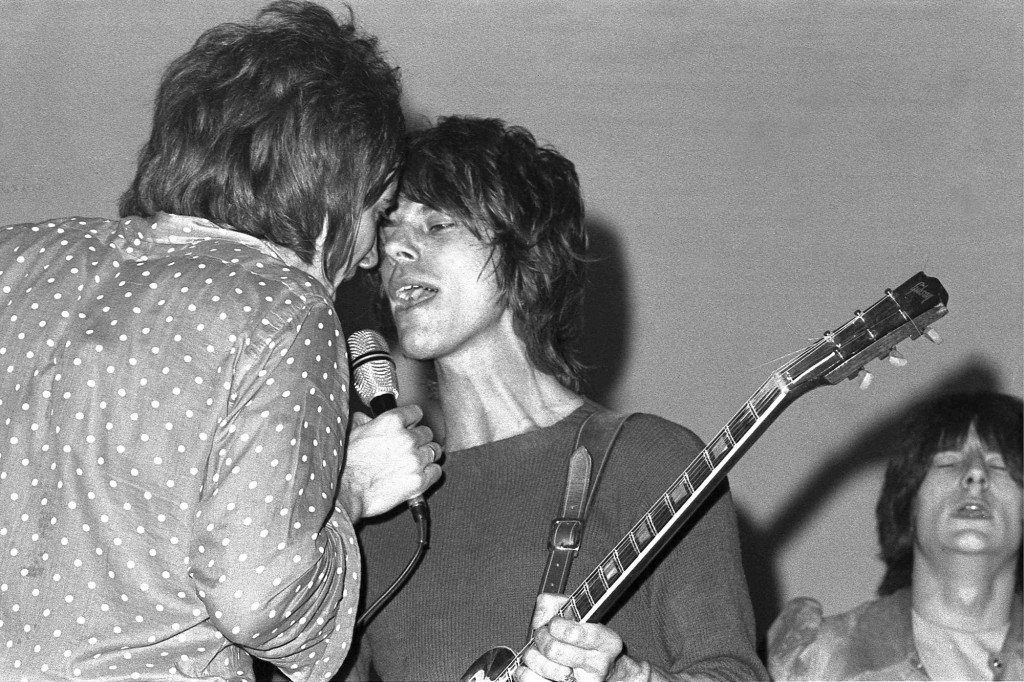 (L-R) Rod Stewart, Jeff Beck and Ron Wood perform live as The Jeff Beck Group at the Shrine Auditorium in 1968. 
