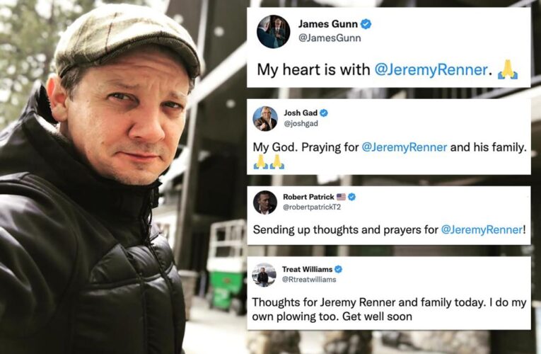 Messages of support for Jeremy Renner from James Gunn, fans