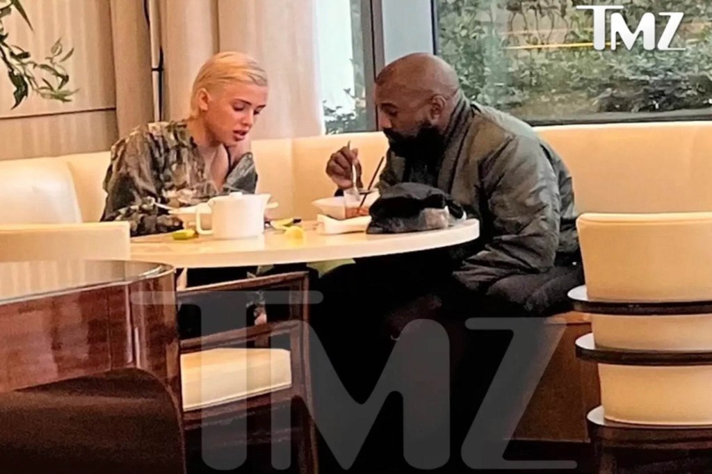 Ye eating out with his rumored new wife, Bianca Censori.