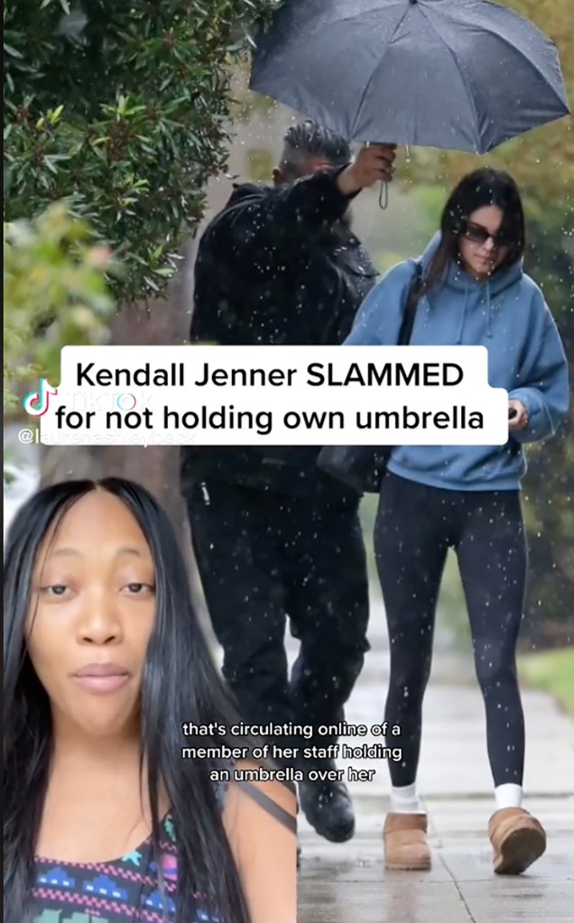 Kendall Jenner's employee held an umbrella for her, and now the internet is ablaze.