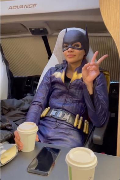 Leslie Grace, 27, included several behind-the-scenes shots of her in her "Batgirl" costume in an Instagram video.