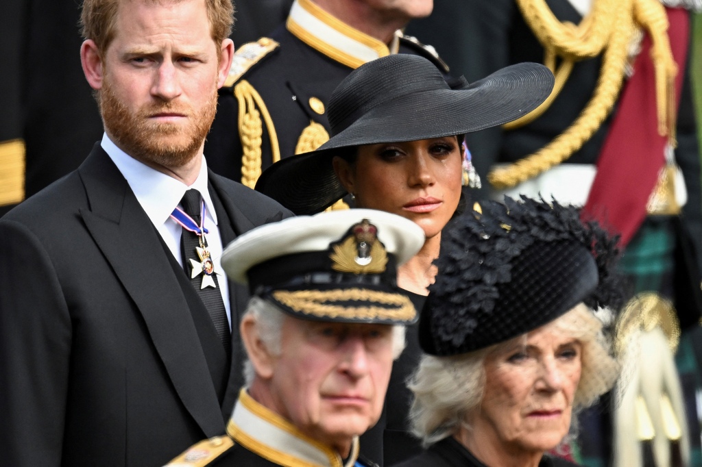 Prince Harry, Meghan Markle, Camilla and King Charles