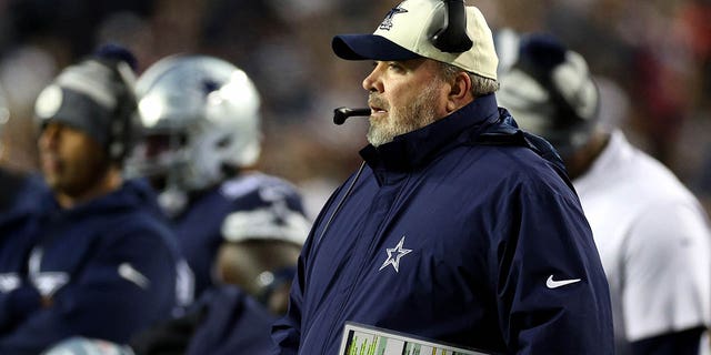 Head coach Mike McCarthy of the Dallas Cowboys looks on against the Washington Commanders at FedExField on January 8, 2023, in Landover, Maryland.