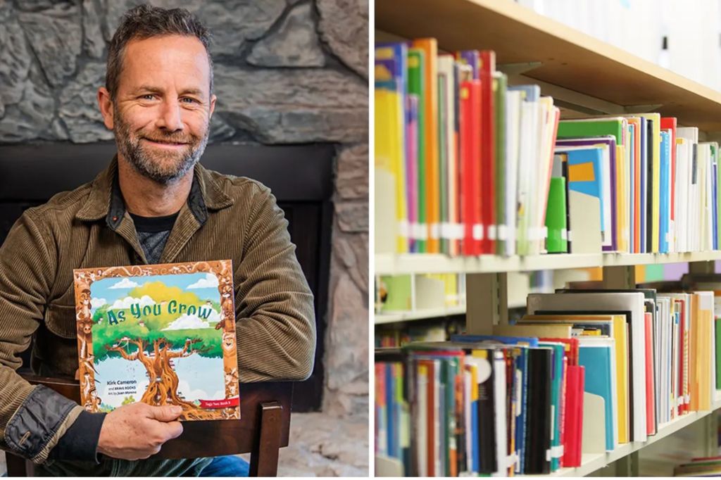 Kirk Cameron holds a copy of "As You Grow." He and his publisher are now planning a number of public library story-hour events across the country. 