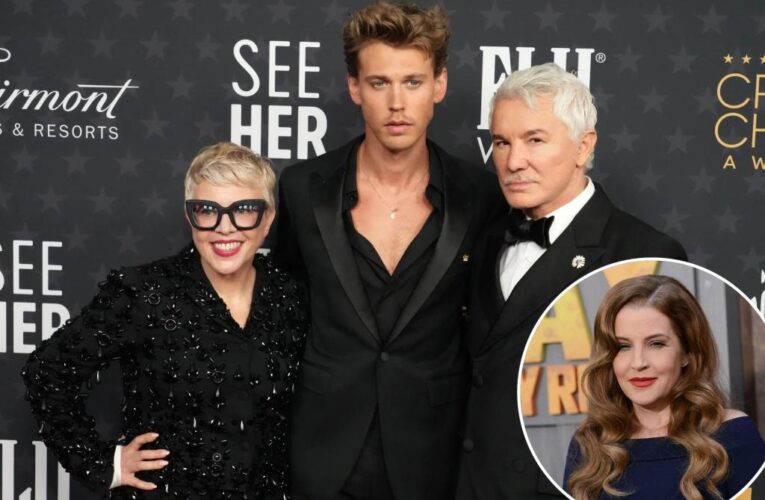 Austin Butler at Critics Choice Awards with ‘Elvis’ director Baz Luhrmann after death of Lisa Marie Presley