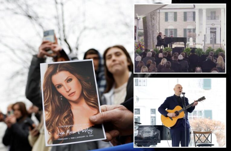 Mourners flock to Graceland for Lisa Marie Presley’s memorial service