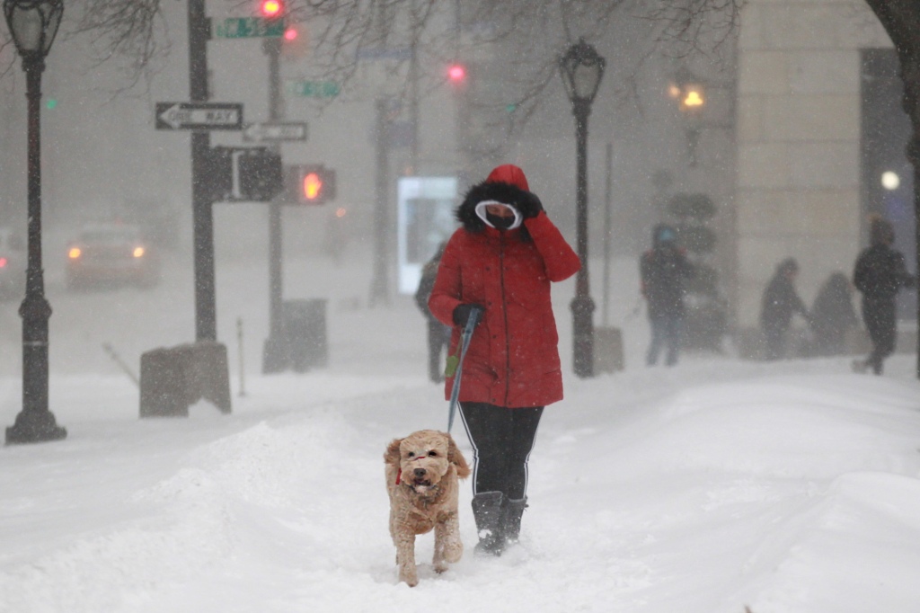 Snow in Manhattan.