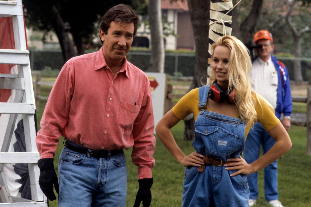 Tim Allen and Pamela Anderson on "Home Improvement" in 1993.