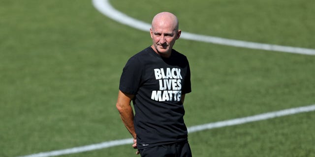 North Carolina Courage head coach Paul Riley looks on before the quarterfinal match of the NWSL Challenge Cup at Zions Bank Stadium on July 17, 2020 in Herriman, Utah.