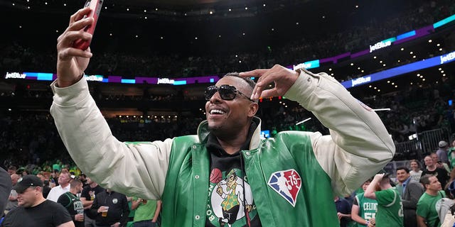 Paul Pierce attends a game between the Golden State Warriors and the Boston Celtics during Game 3 of the 2022 NBA Finals June 8, 2022, at the TD Garden in Boston.