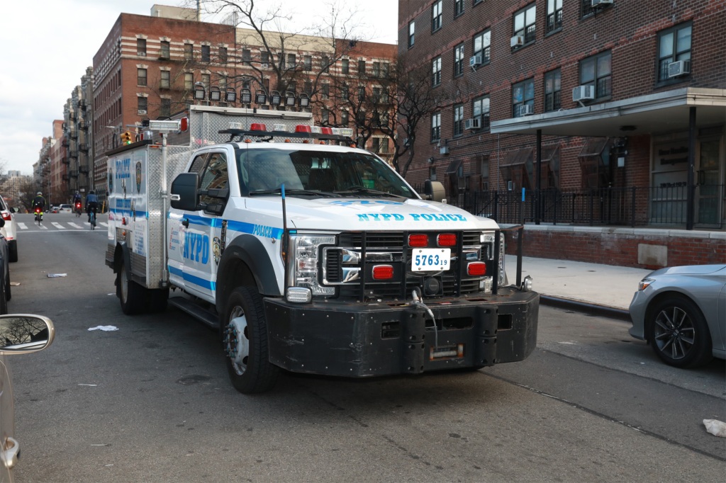 NYPD vehicle at crime scene