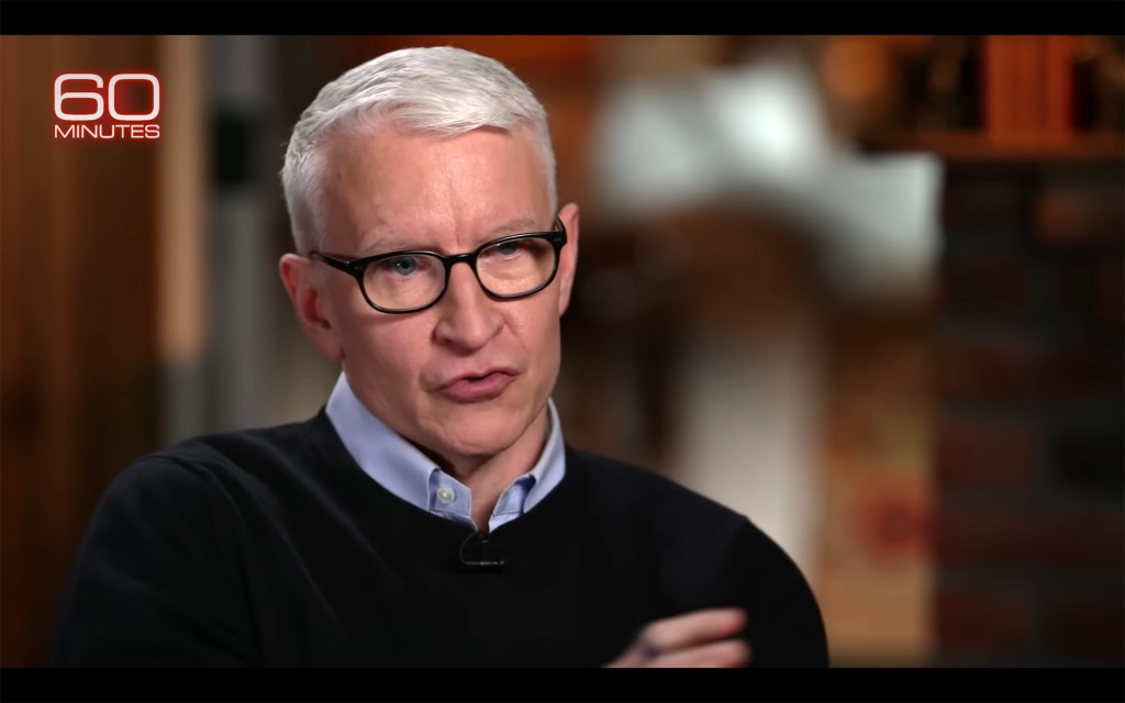 Anderson Cooper during his interview with Prince Harry. 